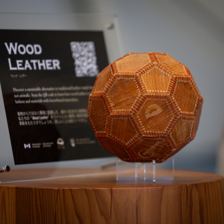 wood leather soccer ball